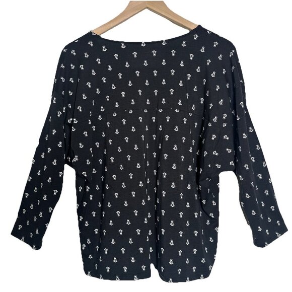 Garnet Hill Medium Artist Skeleton Bones Graphic Tee Top Tencel Lyocel Coastal - Picture 2 of 11